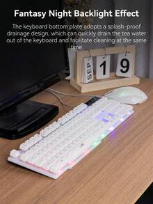 LED Backlit Mechanical Gaming Keyboard And Mouse Set - Multicolor - View 4