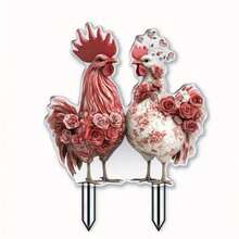 Happy Easter 2D Acrylic Garden , Bunny Family Yard Sign, Colorful Easter Egg Lawn Ornament, Spring Outdoor Waterproof Decor, Flat Weatherproof Holiday Garden Insert - A - View 4