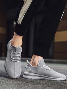 Men's Low-Top Breathable, Lightweight, Non-Slip, Wear-Resistant, Outdoor, Four Seasons Fashion All-Match Men's Shoes Running Shoes Sports Shoes - 淺灰色 - 查看 3