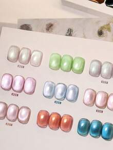 9 Color, Adorable Candy-Colored Cat-Eye Solid Gel Nail Polish, UV Gel DIY Nail Art, Charming And Elegant, A Perfect Gift For Girls. - 彩色 - 查看 7