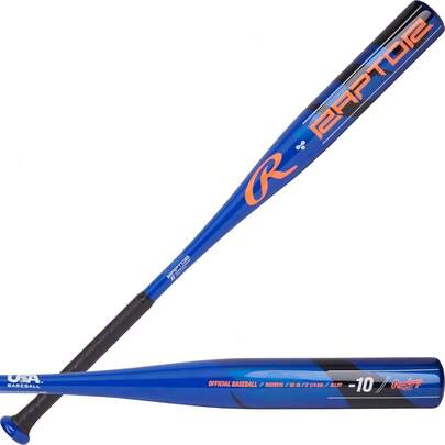 Rawlings | Raptor Youth Baseball Bat | USA | -10 Drop | 2 1/4" Barrel | 1 Pc. Aluminum