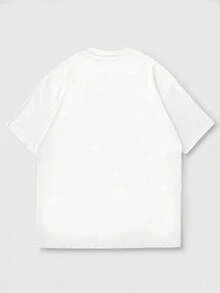 Fractyr Men's Fashionable Printed Loose Short Sleeve T-Shirt | Exquisite Design | Cat Element | Summer Essential | Easy To Match, Showcase Your Unique Style - White - View 5