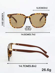1pc Universal Unisex Rectangular Casual Retro Minimalist Fashion Glasses For Vacation Beach Accessories Glasses Shades Looks Street Style And Suit For Sweater Jacket Sweatshirt Hoodie Leather Pants And Cargo Pants - màu nâu - Xem 4