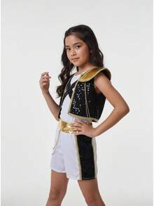 Kpop Warrior Girl Costume With Braided Cosplay Rumi Party Necklace - 白色 - 查看 2