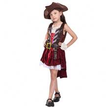 Bộ trang phục cướp biển cho bé gái, bao gồm mũ và váy, thích hợp cho các bữa tiệc hóa trang, lễ hội. - Màu be - View 12