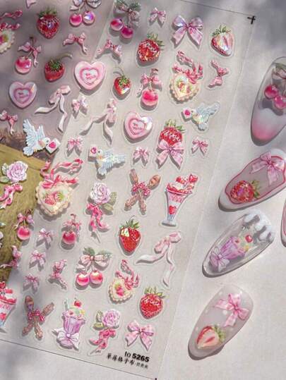 Iridescent Gothic Nail Stickers, Silver Hot Stamped Self-Adhesive Waterproof Nail Decals, Everyday English Letter Nail Decoration Stickers Nails