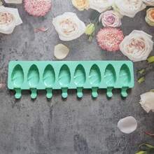 1个硅胶冰淇淋模具，带有8个独特的螺旋水滴形凹槽，非常适合DIY冰淇淋和冰棒制作，冰棒模具，易于脱模，可重复使用，冰格，冰块模具，软冰块模具，冰块模具 - 彩色 - 查看 11