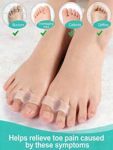 4pcs Toe Separator, Unisex Soft Gel Toe Divider, Suitable For Overlapping Toes And Thumb Protection, Foot Care Tool For Yoga And Daily Relaxation (4/2/1pc Available) - A - View 3