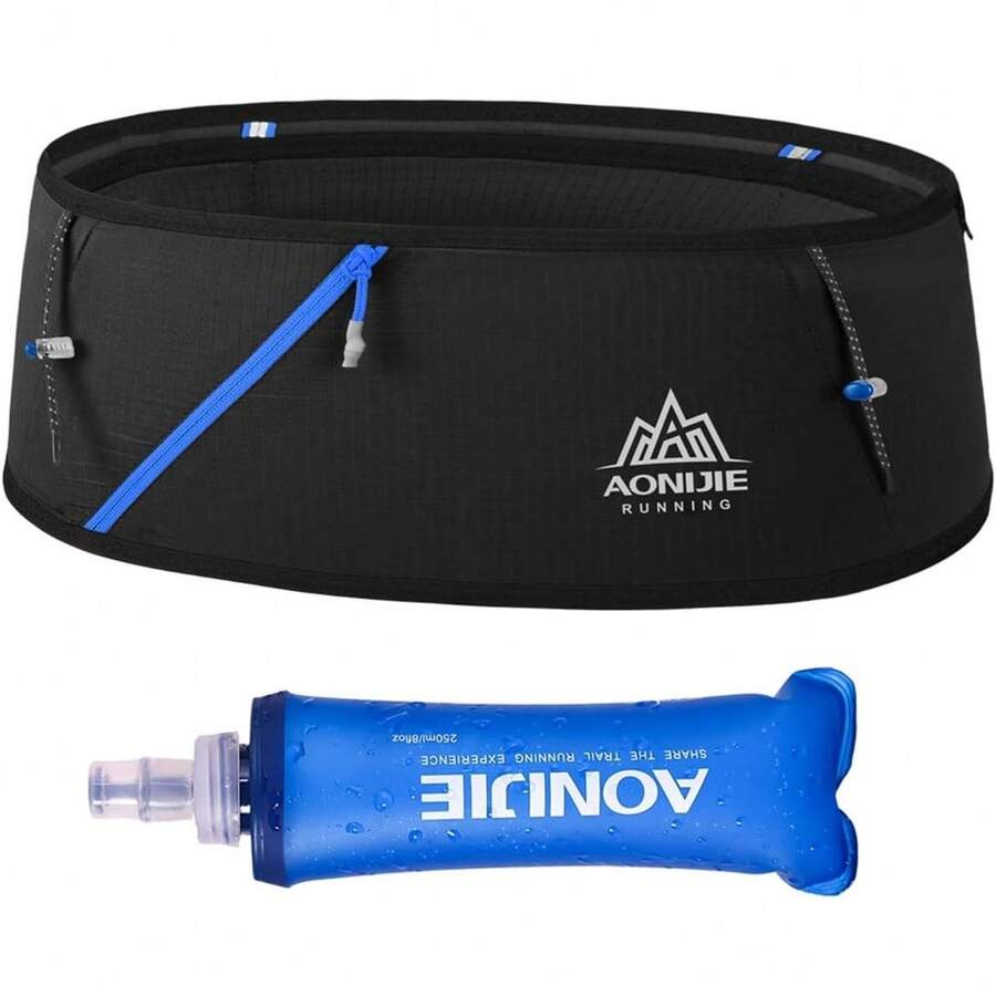 Riñonera para correr con botella de agua suave de 250 ml, sin rebote a la moda, entrenamiento, trotar, viajes, dinero, bolsillo para mujeres, M/L, Correr - 02 - Ver 1