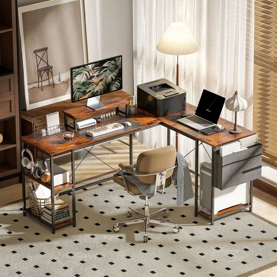 Home Office Desks - Brown - View 1