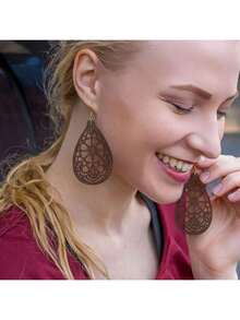 4pairs/Set Wooden Vintage Chic Earrings - Brown - View 2