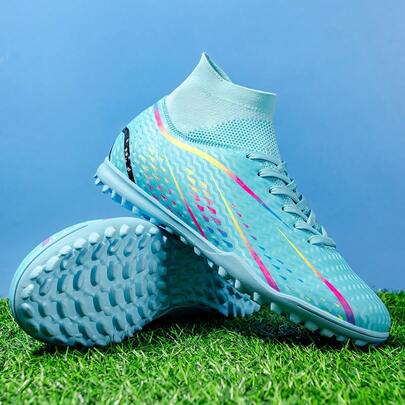 Men's Indoor Soccer Shoes, 5-A-Side Football Shoes, Turf Soccer Cleats, Adult Football Shoes, Lace-Up Outdoor Training Soccer Shoes