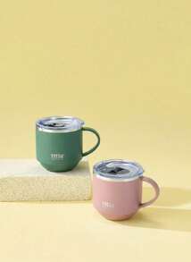 Joivida 1PC 330ml 304 Stainless Steel Coffee Mug With Lid Handle Creative Minimalist Design Reusable Durable Office Travel Cup For Daily Use Hot Beverage Gift Idea Home Kitchen Accessory - Multicolor - View 2