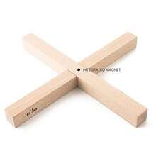 Magnetic Trivet Premium Wooden Hot Pot Trivet Foldable and Insulated Trivet Set Modern Design Built-in Magnets Hold The Pan and Pot Gift-B031 - Natural - Ver 6