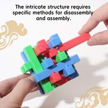 4pcs/6pcs/9pcs Colorful Transparent ABS Luban Lock Set, Brain Teaser Puzzle Toy, Unlocking Disassembly Thinking Jigsaw For Kids, Teens, Adults, Montessori STEM Educational Toy - Multicolor - View 6