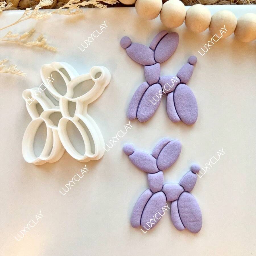 气球狗聚合物粘土模具热气球耳环粘土切割器DIY可爱动物气球狗粘土切割器耳环首饰吊坠制作手工工具 - 白色 - 查看 1