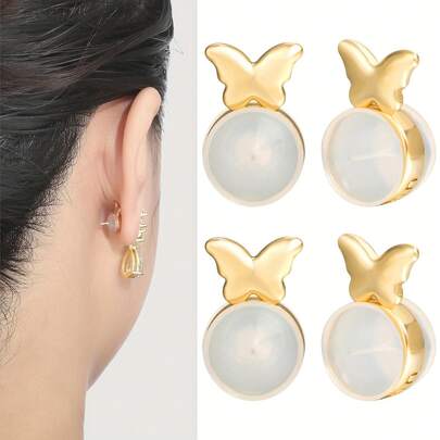 KMEOSCH 6Pcs Earring Backs For Droopy Ears, Butterfly Rubber Earring Lifter Backs For Heavy Earrrings Soft Silicone Earring Support Backing Replacements For Sutds Screw Earrings