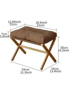 UnderDesk Footstool Chair Stool Rectangle Padded Rest Seat Pouffe Bamboo Legs - Multicolor - View 11