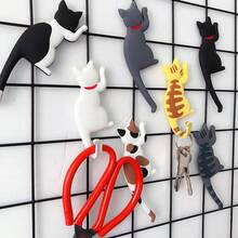 1pc 2026 Hot Selling Japanese Style Cat Fridge Magnet Hook, Cute Cartoon Cat Tail Shaped Hook, Perfect Gift, Holiday Gift, Birthday Gift, Interesting Gift, Valentine's Day Gift - Multicolor - View 4