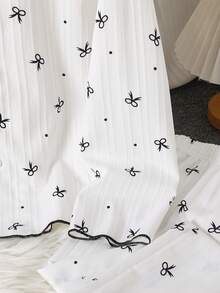 Soft Girl Collar Long Sleeved Long Pants Home Set, 2 Pieces Set, Suitable For All Seasons, Sweet And Cute Bow Print, [3 Sets Randomly Sent 1 Set] - White - View 7
