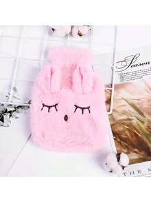 2 piezas Botella de agua caliente de conejo de peluche de dibujos animados, bolsa de agua caliente para bebé, calentador de manos portátil mini para estudiantes - Talla única - Ver 13