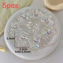 5pcs Cute Acrylic UV Stereoscopic Cartoon Animal Beads Straight Hole Handpainted Beads DIY Phone Charm Materials - Hand-drawn Animals - View 10