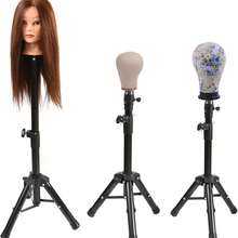 光头模特头，女性专业美容培训模特头，假发支架三脚架，带头，帆布假发头架，带模特头，用于假发制作和展示，非裔美国人模特头，附赠夹式支架 - 彩色 - 查看 11