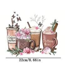 1pc/2pcs/3pcs Boba Tea Cup Heat Transfer Stickers, Ironing And Washable, Applicable For T-Shirts, Jeans, Sweaters, Handbags, Pillows, Cushions, Queen - L - View 7