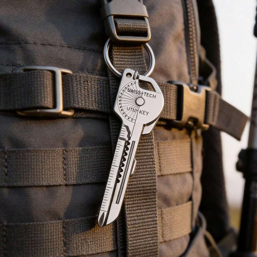 8-In-1 Keychain Multitool, Portable Screwdriver, Folding Mini Knife & Survival Gear Accessories, EDC Carabiner Organizer - Một cỡ - Xem 1