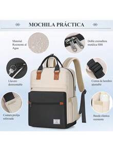 Mochilas para Mujer Mochila para Laptop Mochila de Viaje Mochila para Portátil de 15.6 Pulgadas Backpack Ligera Mochilas laptop Negro,41118611 - Granate - Ver 6