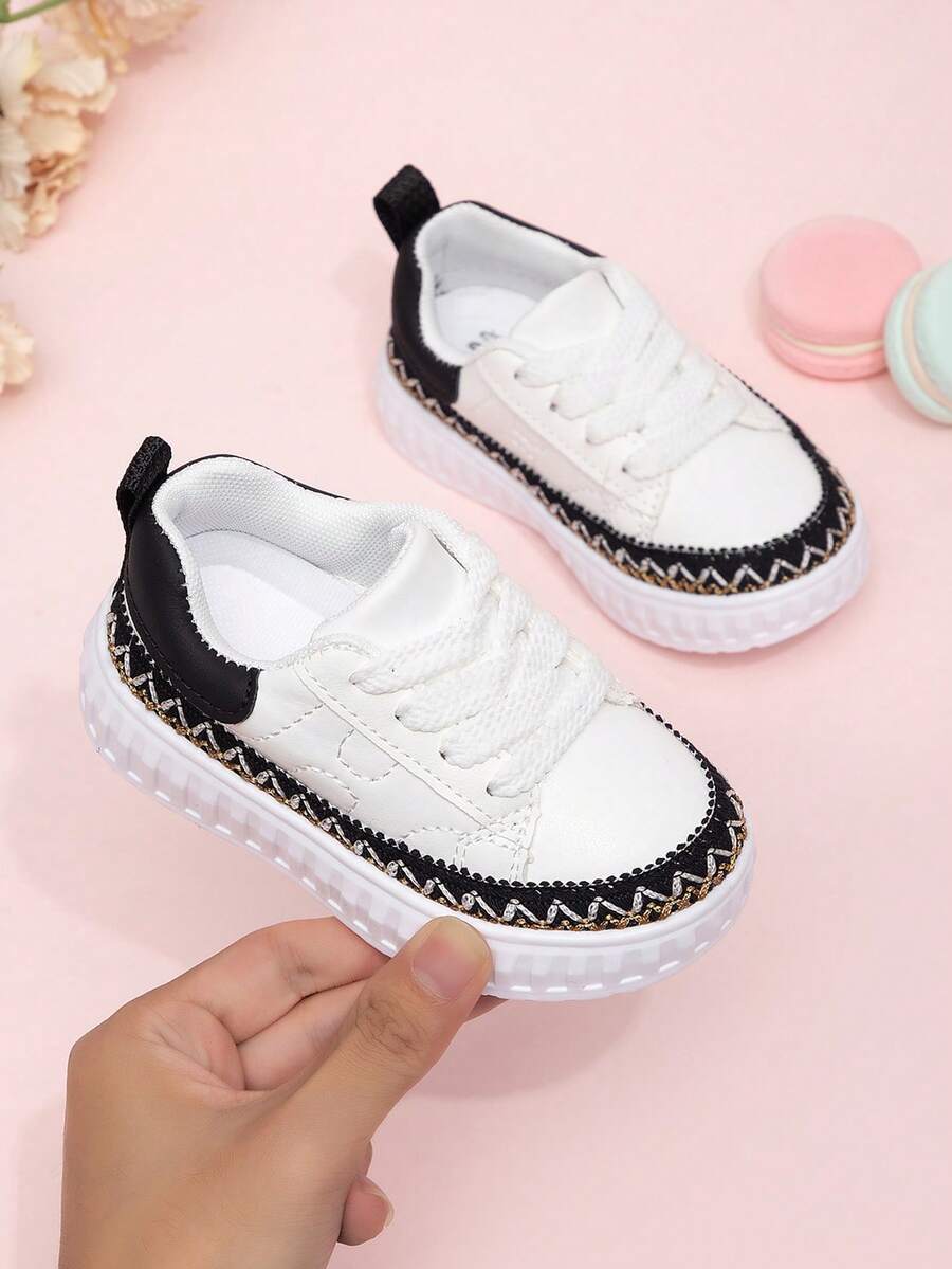 Kids' Soft Sole Versatile Sneakers, Fashion Girls' Casual Canvas Shoes, Boys' Leisure Flat Shoes - Beige - View 1