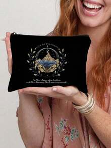 ACOTAR Pattern Tote Bag Set, Includes Large Shoulder Bag And Small Makeup Bag,Shoulder Bag For Travel Daily Commute Women's Shopping Bag, Folding Shoulder Bag,Suitable For Daily Use, Ideal For Carrying Groceries, Beach Items, Perfect For Women, Fashion Lovers, Travelers And Shoppers, Ideal For Daily Commute, Beach Trip, Shopping Spree And Leisure Outing - Multicolor - View 5