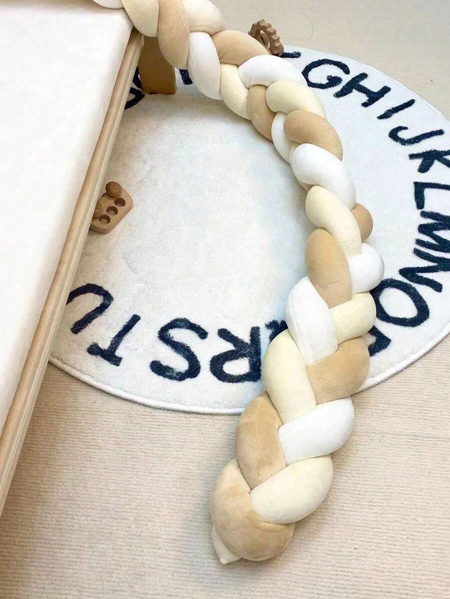 AIBOYING 1件装三股编织婴儿床围,新生儿防撞软垫,婴儿房装饰,床安全护栏,便携式旅行床护栏,儿童房装饰,婴儿床上用品配件 - 彩色 - 查看 1