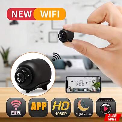 迷你1080P无线安防摄像头，轻巧便携，图像清晰，支持移动侦测，高品质