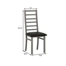 Metal Dining Chairs, Set Of 2, Steel Legs And PU Leather Seats For Kitchen, Living Room, Grey, Black. - Grey - View 10