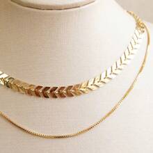 Presente Colar Choker Gargantilha Escama Feminino Banhado a Ouro 18K - Dourado - Visão 5