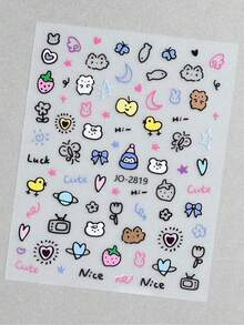 4 arkusze naklejek z motywem gwiazdek z motywem zwierząt, białe naklejki dekoracyjne, odpowiednie do podręczników, albumów, planowania, nauki w biurze, DIY - Wielobarwność - Zobacz 8