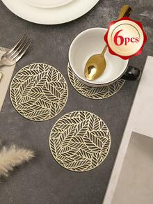 1-200 Peças Sousplat Minimalista Dourado de PVC, Lavável, Fácil de Limpar, Limpo com Pano, Antiderrapante, Jogos de Mesa de Jantar, Doce Nostalgia, Sousplat Elegantes, Aparelho de Mesa, Tapete de Cozinha e Jantar, Decoração de Casamento e Feriados - Multicolorido - Visão 16