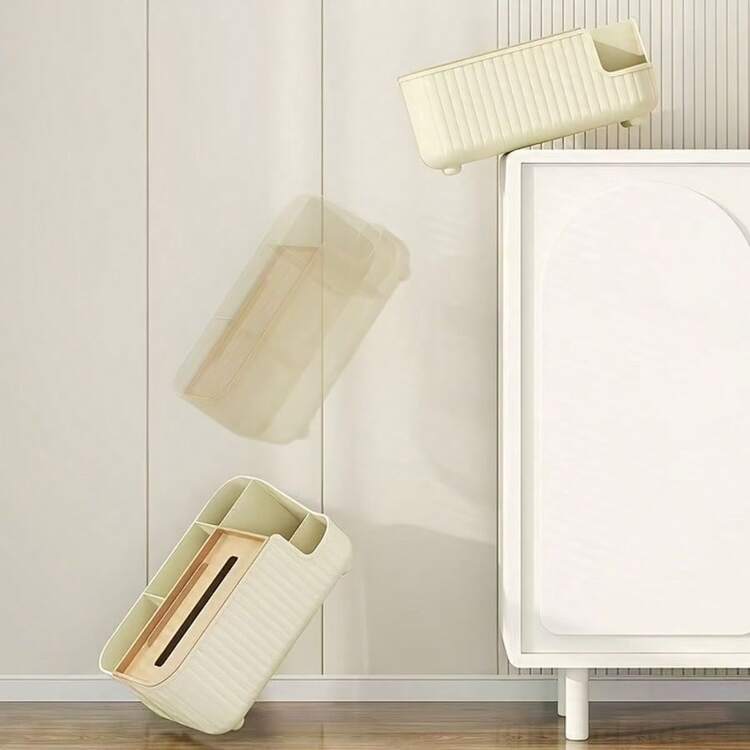 Caja de pañuelos multifuncional - Dispensador de pañuelos moderno y minimalista con almacenamiento, adecuado para el hogar, la sala de estar, la oficina, el comedor, el hotel, organización de escritorio - moderno - Añade 3