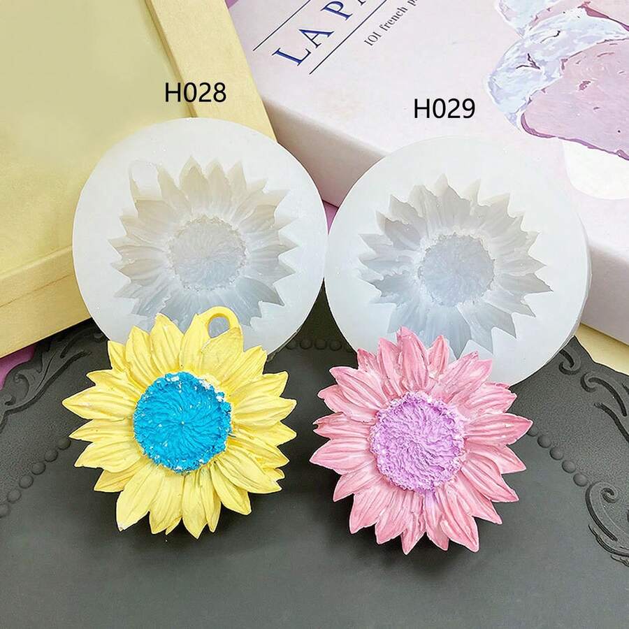 INS Style Sunflower Silicone Mold For Resin, Wax, Plaster, Candle Making - White - View 1