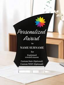 1pc Customized Acrylic Retirement Appreciation Plaque, Can Customize Logo And Text, Suitable As Thank You Gift For Boss, Manager, Teacher, Colleague, Appreciation Trophy - Multicolor - View 21