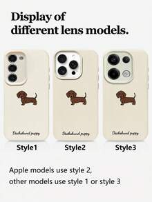 1pc Customizable Phone Case With Minimalist Brown Dachshund Cartoon Design, Compatible With IPhone 17 Pro Max/17 Air/16E/16 Pro Max/15/14 Plus/13/12/11, S24/20 Ultra/A52S/A31 A21S/A13/A05S, Redmi Note 13 Pro Plus/Note 10/Note 12C/Note 13C, Made Of TPU Material, Fashionable And Personalized Anti-Drop, Overall Pet Themed Customization, Holiday Gift, Suitable For Various Scenarios - White - View 7