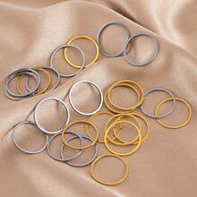 20pcs Multi-Size Minimalist Fashion Seamless Stainless Steel Round Earring Pendants For DIY Necklace, Bracelet, Earring And Handmade Jewelry Accessories - Stainless Steel Ring - View 8