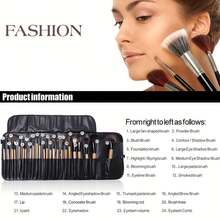 24 Professional Makeup Brushes Set With Storage Bag Soft Synthetic Bristle For Foundation Eyeshadow Blending Makeup Tools For Beginners Christmas Holiday Gift For Family Friends Beauty Makeup Essential | 24-Hour Shipping - 金色 - 查看 3