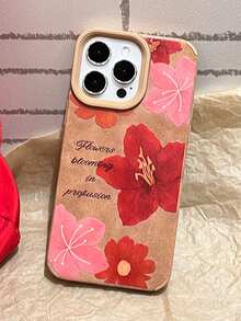 1pc Elegant Brown Floral Leather Protective Case Compatible With IPhone 17 Pro Max, 16 Pro, 15 Plus/14 Pro, 13/12/11, Unique High-End Anti-Fall Phone Case - Brown - View 8