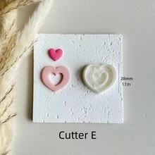 1/10Pcs Minimalist Geometric Polymer Clay Cutters Set – Abstract Heart, Teardrop & Irregular Shapes, Boho Chic & Kawaii Craft Essentials For DIY Earrings, Modern Jewelry Charms & Unique Gifts - White - View 9