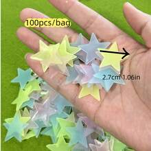 Pegatinas de estrellas que brillan en la oscuridad, pegatinas multifuncionales, arte de pegatinas luminosas para entornos oscuros, reutilizables - Multicolor - Ver 11