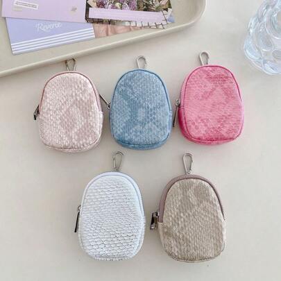 时尚蛇纹零钱包，简约蓝牙耳机套（女士款），2025新款设计