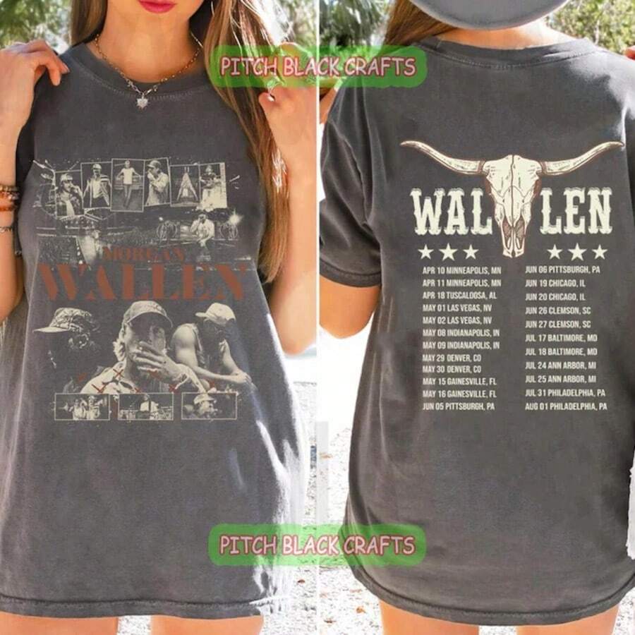 MorganS WallenS 2 Side Tshirt, Still The Problem Tour 2026 Shirt, Fan Gift Idea, Merch 2026, ComfortS ColorsC Country Music Tee - 黑色 - 查看 1
