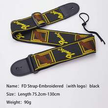 Correa de guitarra bordada, correas de ampliación de guitarra eléctrica acústica de cuero, cinturón de hombro para guitarras de madera clásicas populares, 1. DZDH - VN-CXY1098A1 - Ver 7